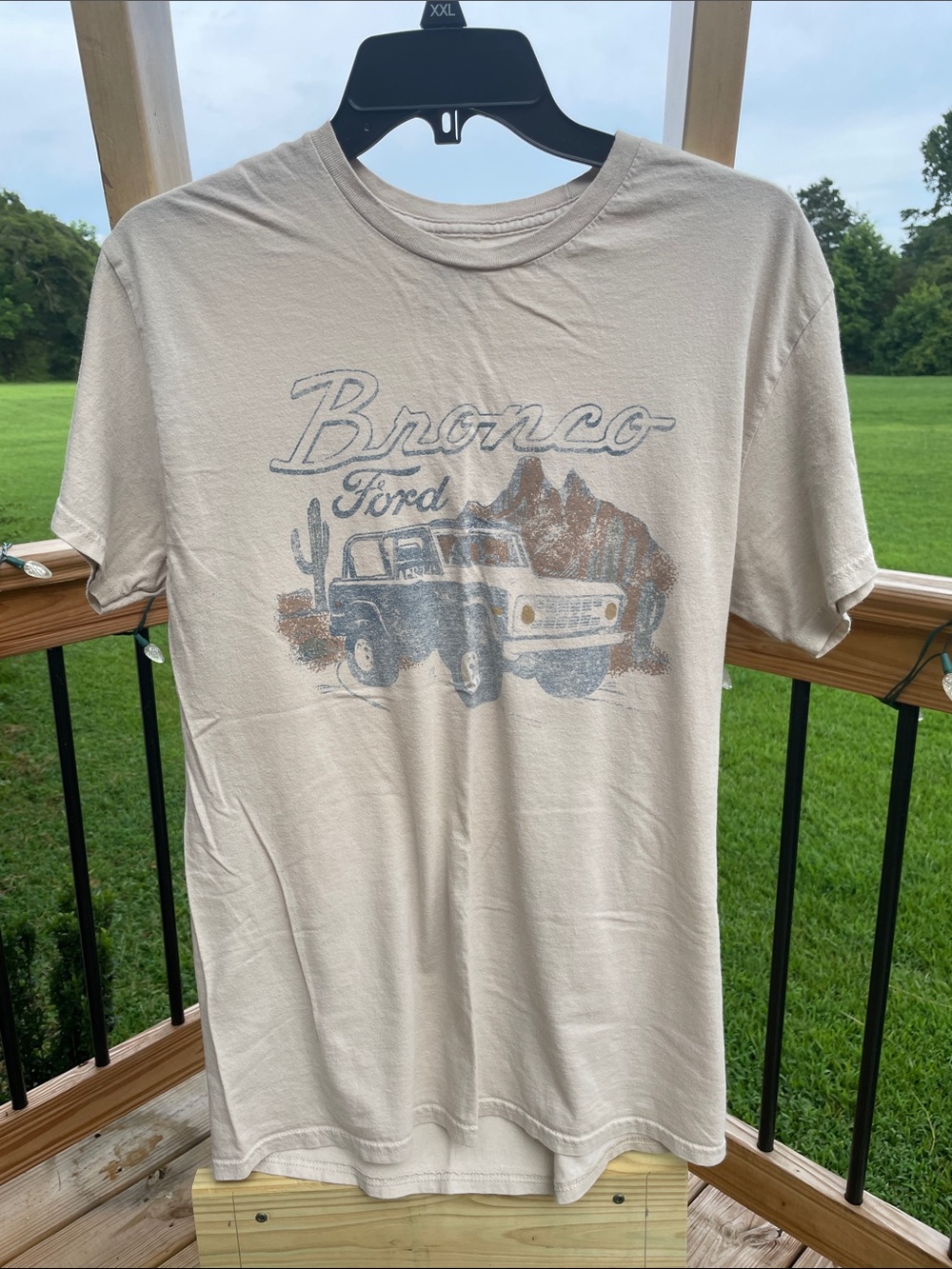 Ford Beige Bronco Graphic Short Sleeve Tee